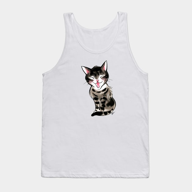 Laughing little tabby cat Tank Top by juliewu